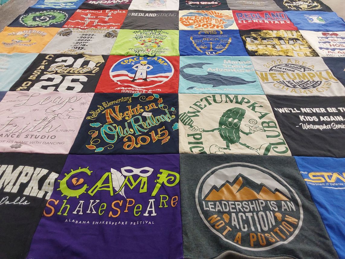 T-shirt quilt from redland elementary school, wetumpka high school by Karrie from AL