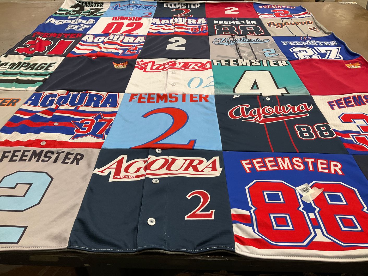 T-shirt quilt from agoura high school by Cynthia from CA
