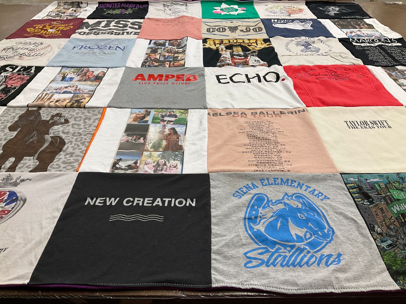 T-shirt quilt featuring siena elementary stallions by Ashley from ID
