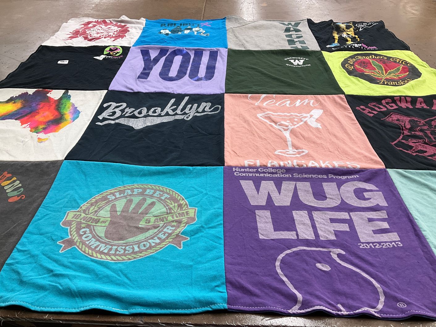 T-shirt quilt from hunter college by Emily from MA