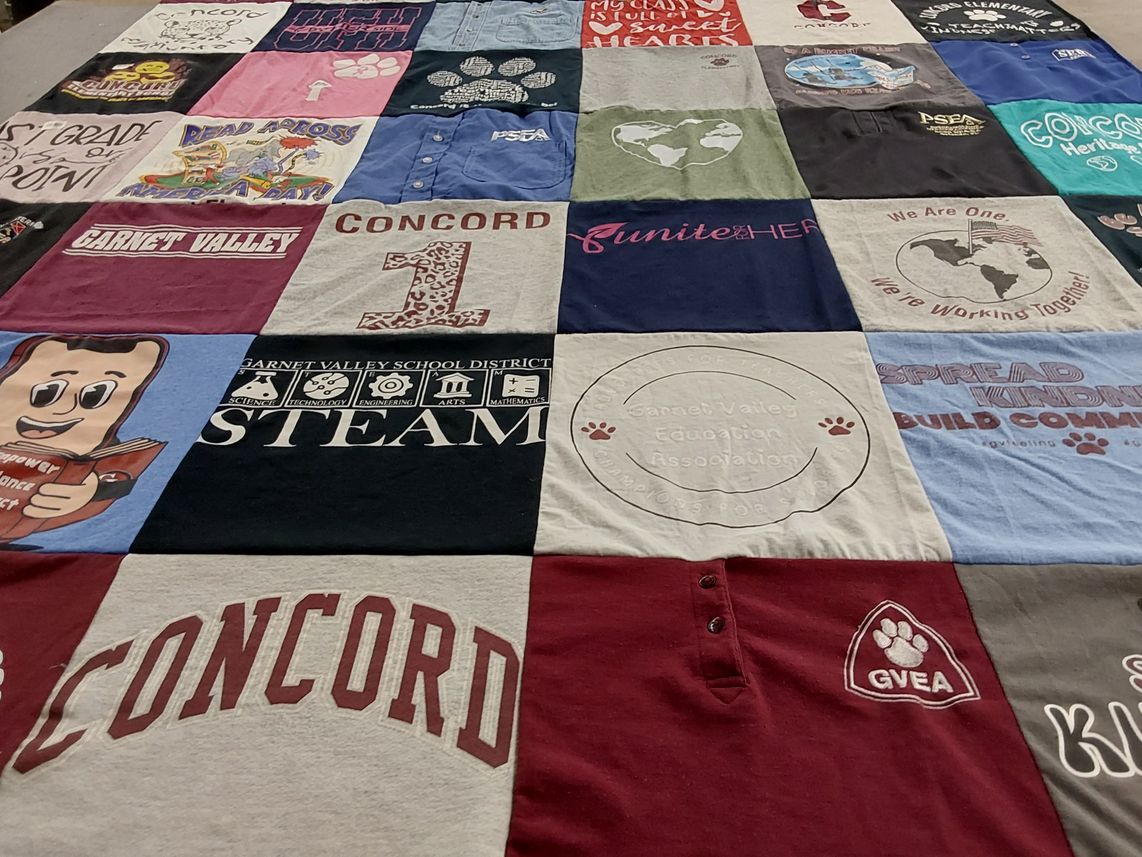 T-shirt quilt from garnet valley school district, concord elementary school by Wendy from DE