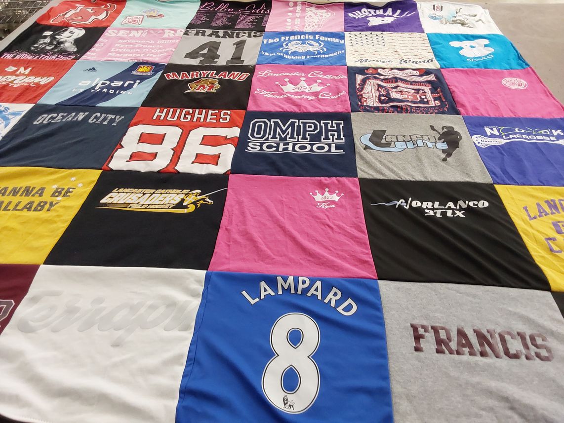 T-shirt quilt from lancaster catholic high school, university of maryland by Jennifer from PA
