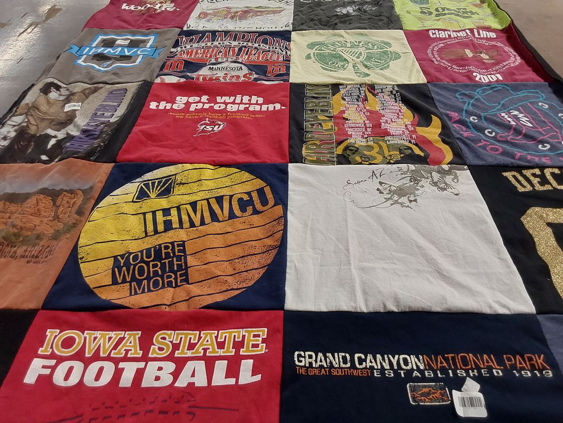 T-shirt quilt from iowa state university by Angela from IA