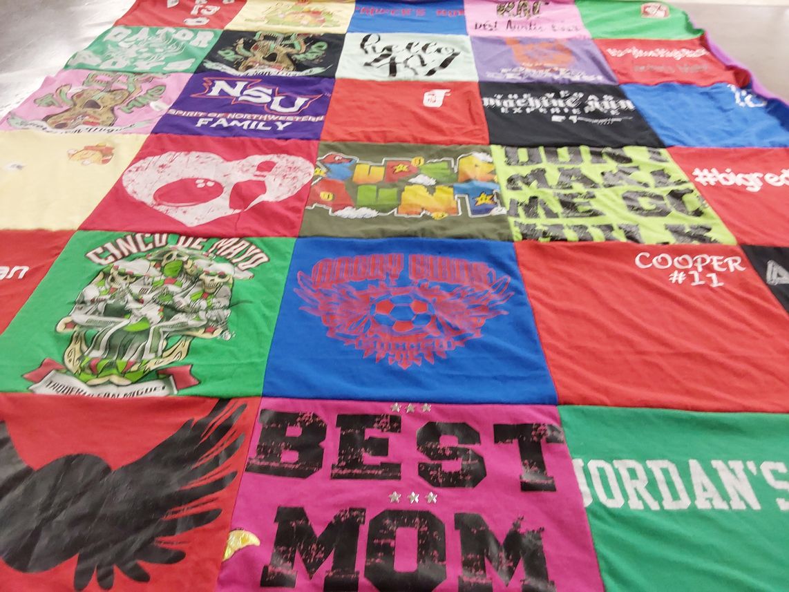 T-shirt quilt from northwestern state university by leslie from LA