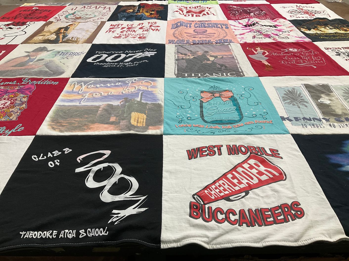 T-shirt quilt featuring west mobile buccaneers by Cindy from AL