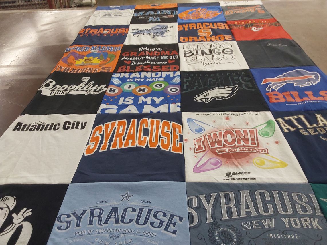 T-shirt quilt featuring eagles, bills by Adia from GA