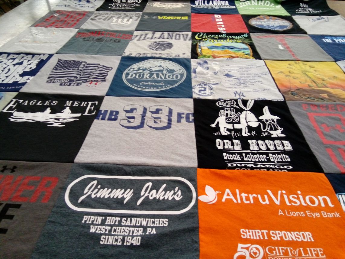 T-shirt quilt from villanova university by Evelyn from PA
