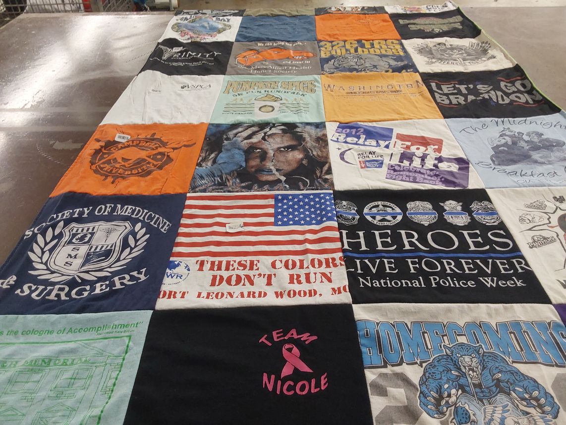 T-shirt quilt from campbell university by Kaira from CO