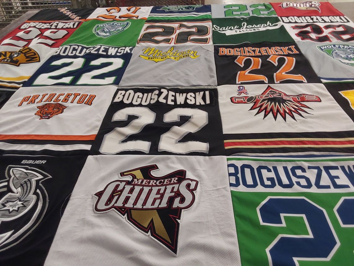 T-shirt quilt featuring mercer chiefs, wolf pack by Dana from NJ