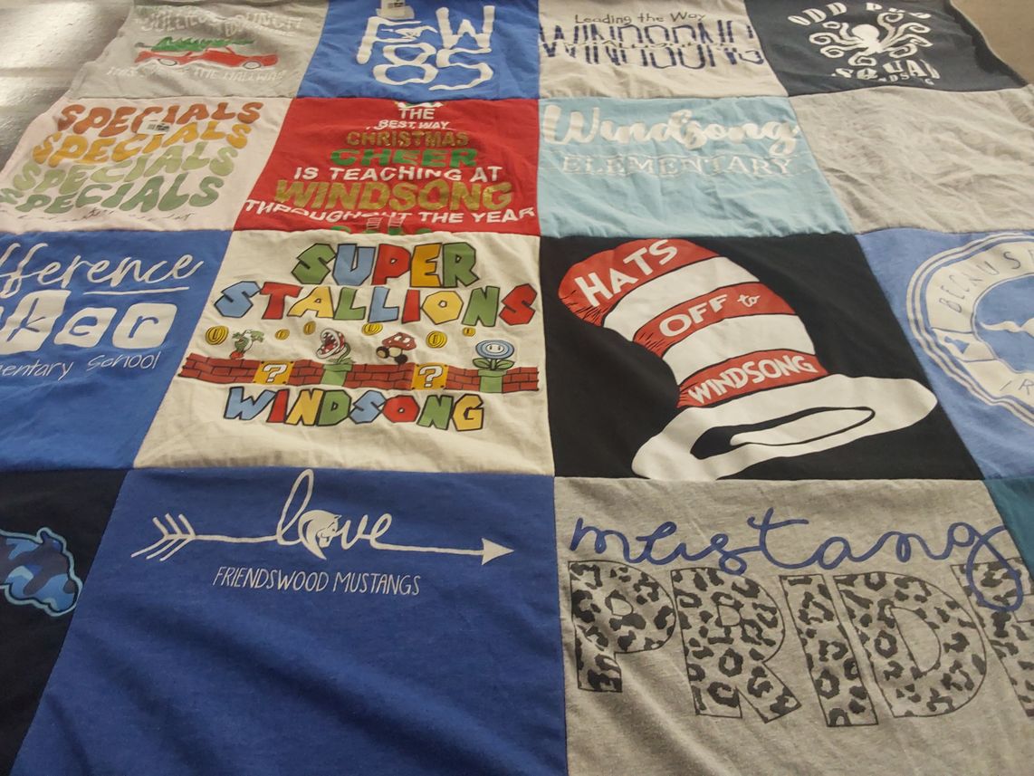 T-shirt quilt featuring friendswood mustangs by Nancy from TX
