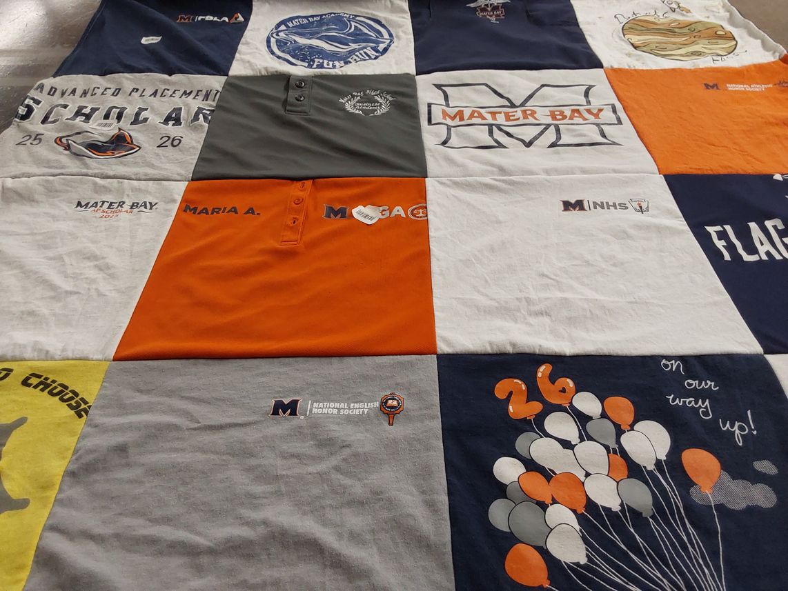 T-shirt quilt from mater bay senior high school by Jeanette from FL