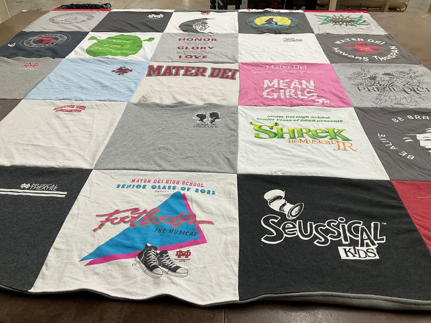 T-shirt quilt from mater dei high school by Michelle from CA
