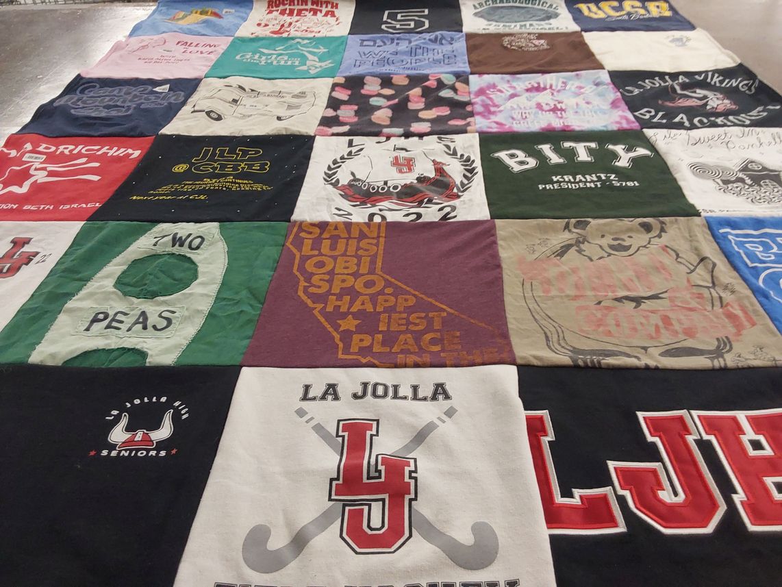 T-shirt quilt featuring la jolla high school by Liora from CA