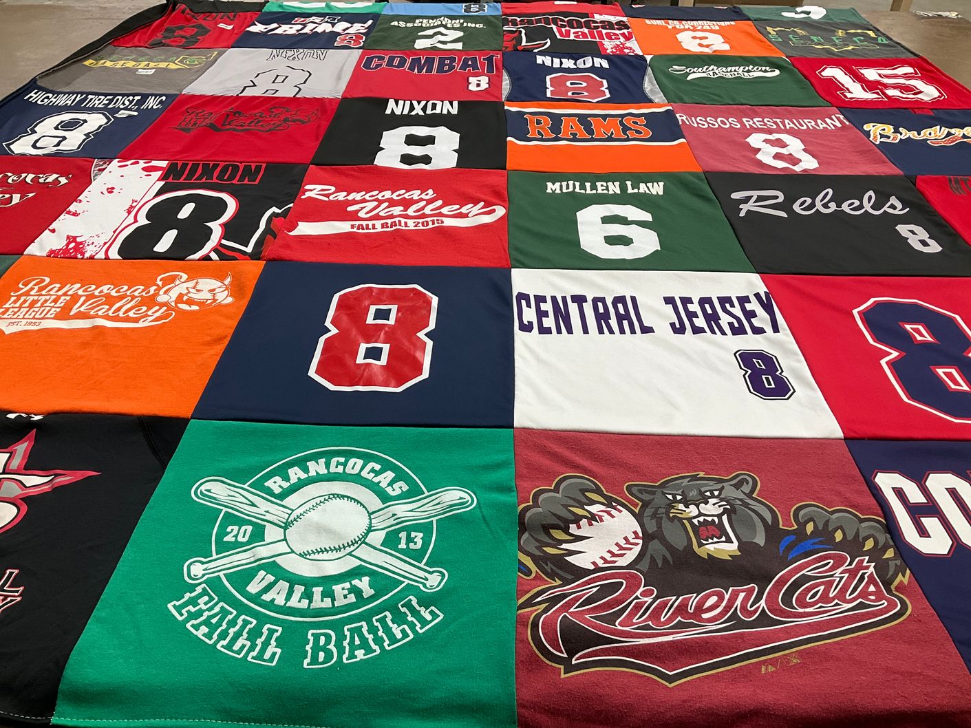 T-shirt quilt featuring rancocas valley little league by Jennifer from NJ