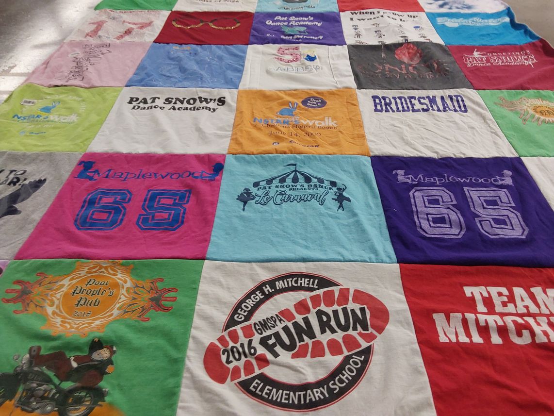 T-shirt quilt from maplewood elementary school by Stacey from MA