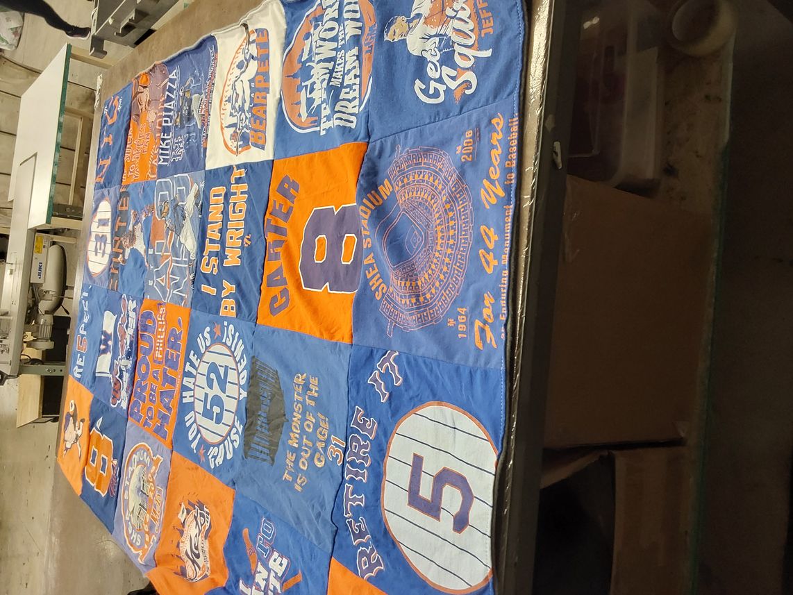 T-shirt quilt featuring new york mets by Leigh from NY