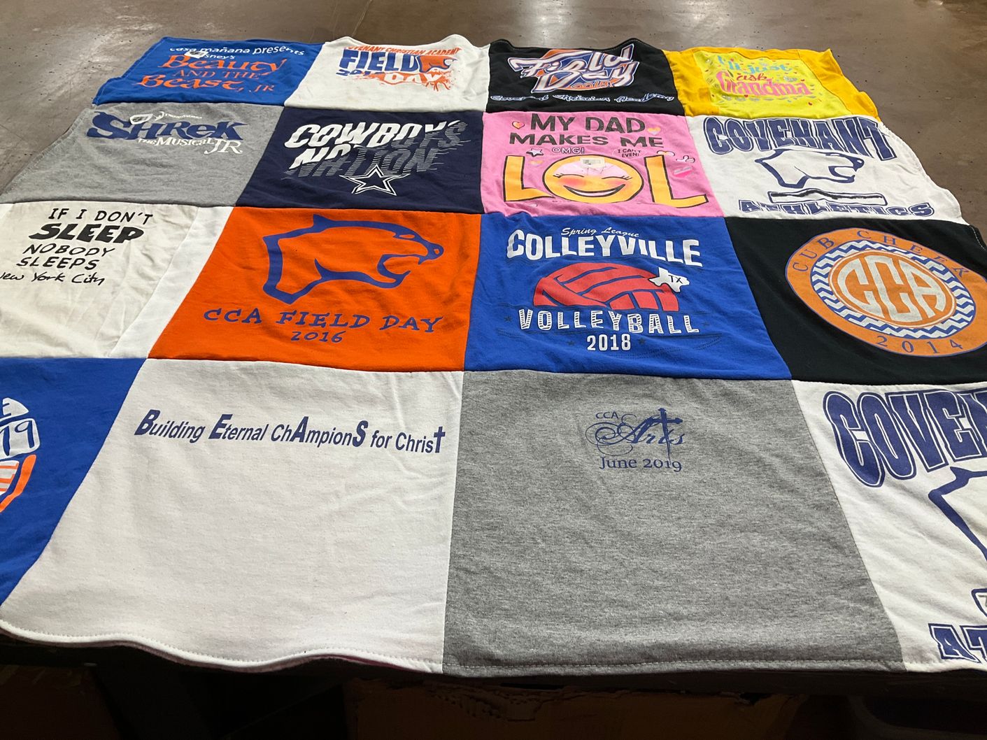 T-shirt quilt featuring covenant christian academy volleyball by Saleem from DE