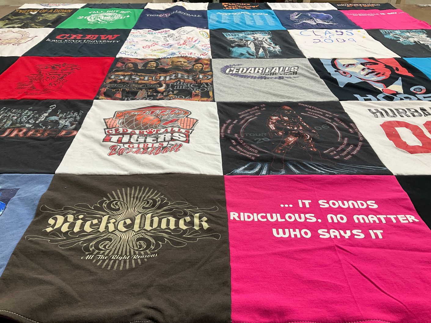 T-shirt quilt featuring cedar falls tigers girls basketball by Lisa from IA