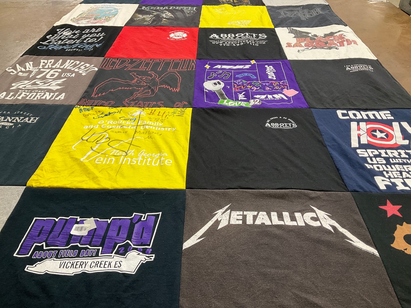 T-shirt quilt from vickery creek elementary school by Vivian from GA