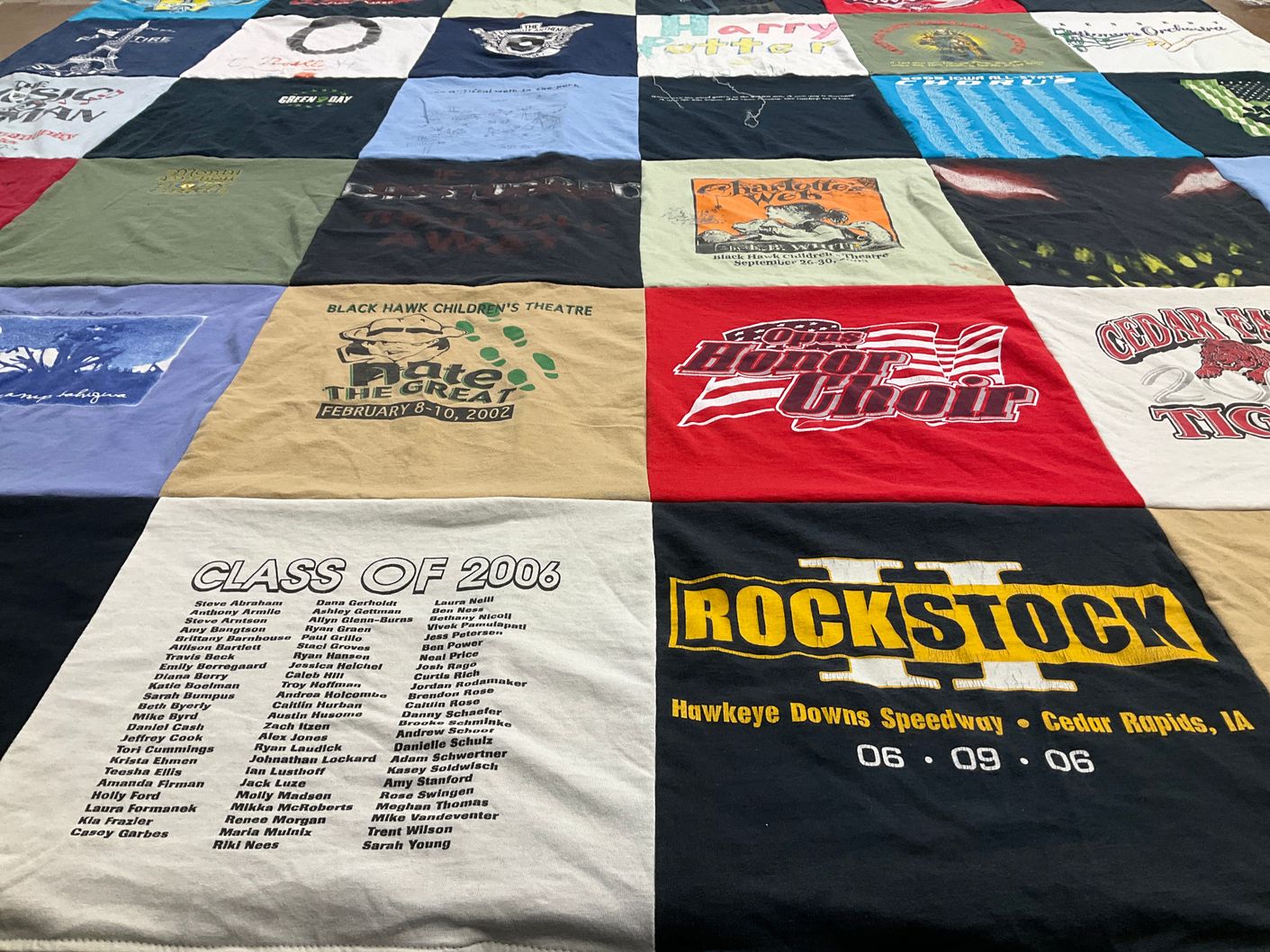 T-shirt quilt from cedar falls high school by Lisa from IA