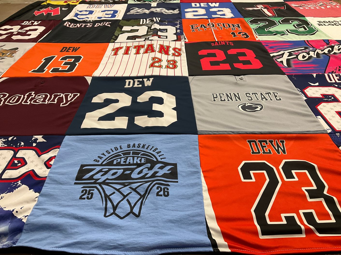 T-shirt quilt featuring titans, saints by Lisa from MD