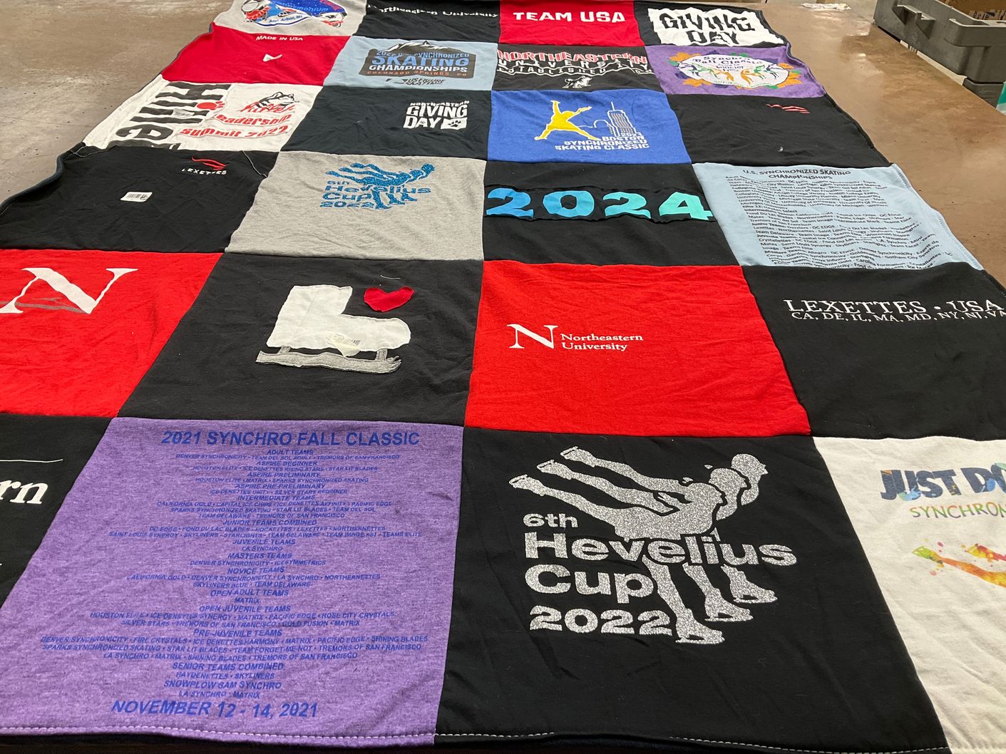T-shirt quilt featuring lexettes by Shaina from VA