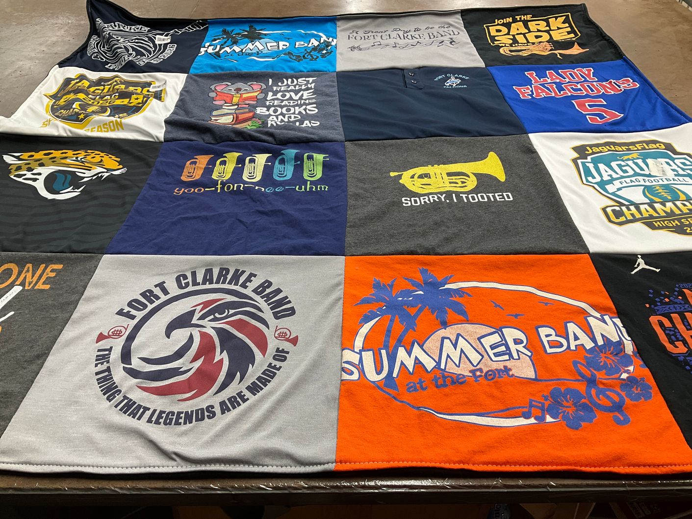 T-shirt quilt featuring fort clarke band, lady falcons by Stephanie from FL