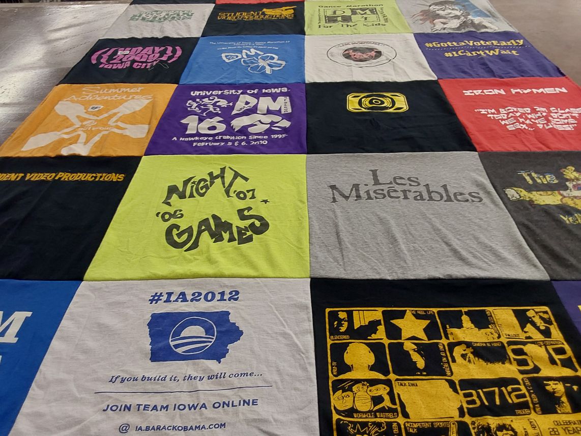 T-shirt quilt from university of iowa by Lisa from IA