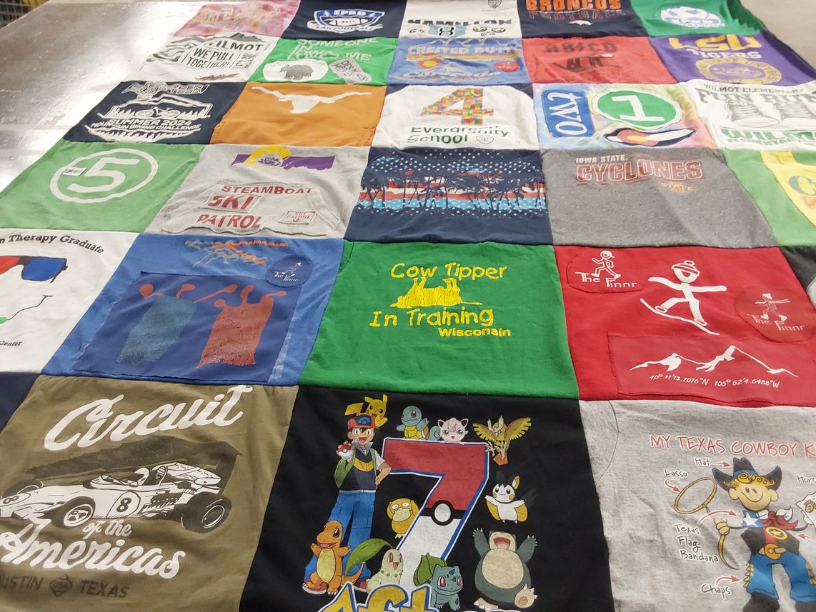 T-shirt quilt featuring longhorns by Terry from TX