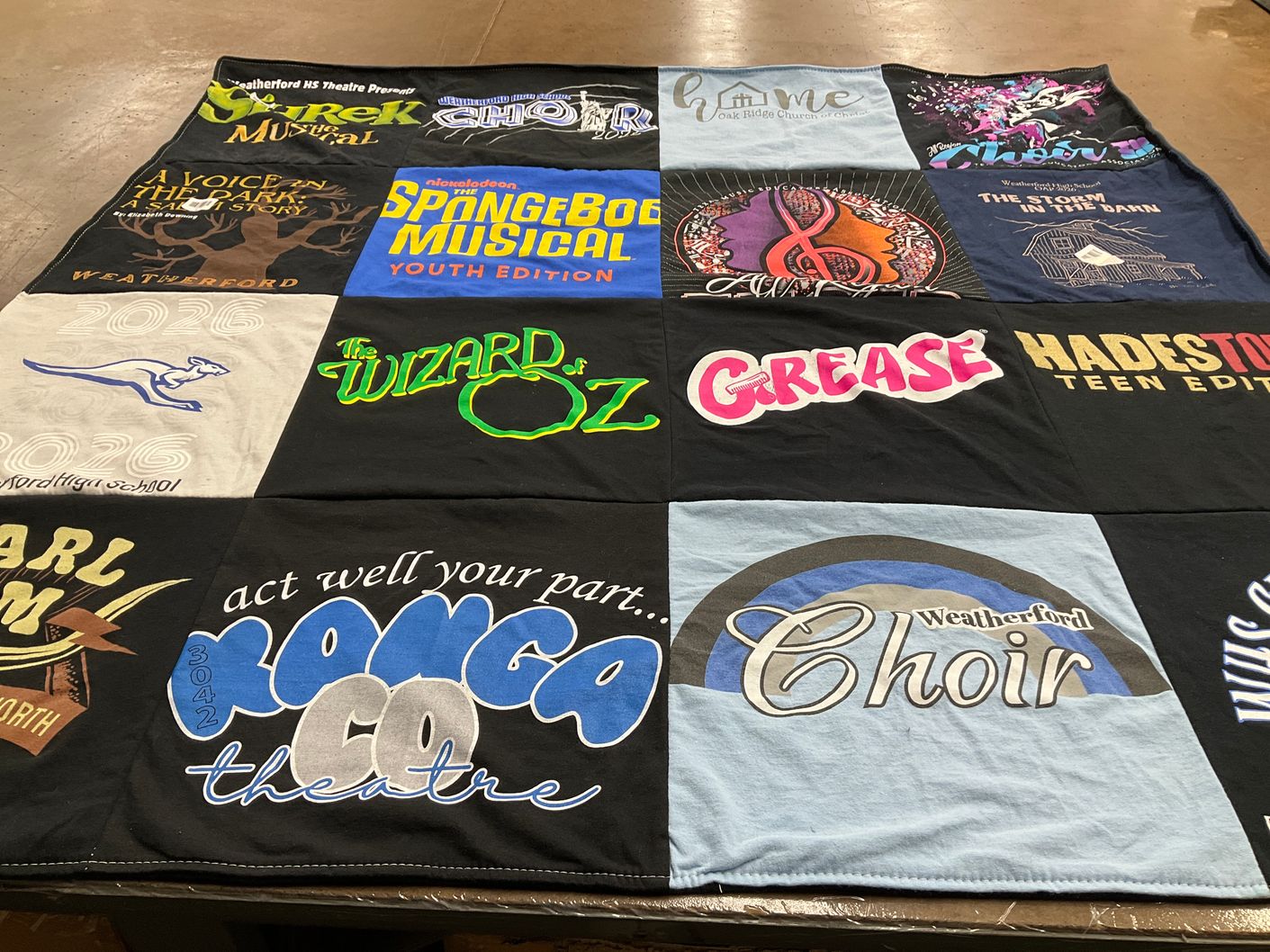 T-shirt quilt from weatherford high school, pearland high school by Erin from TX
