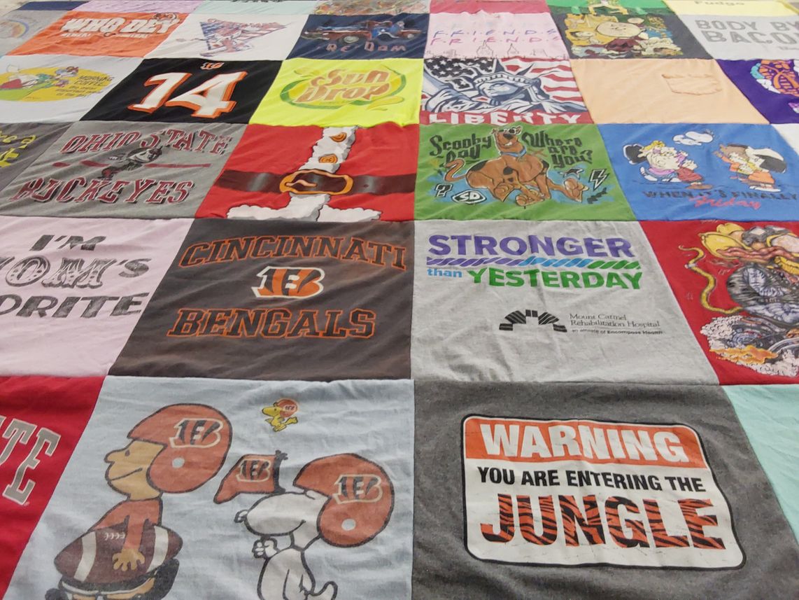T-shirt quilt featuring cincinnati bengals by Patricia from OH