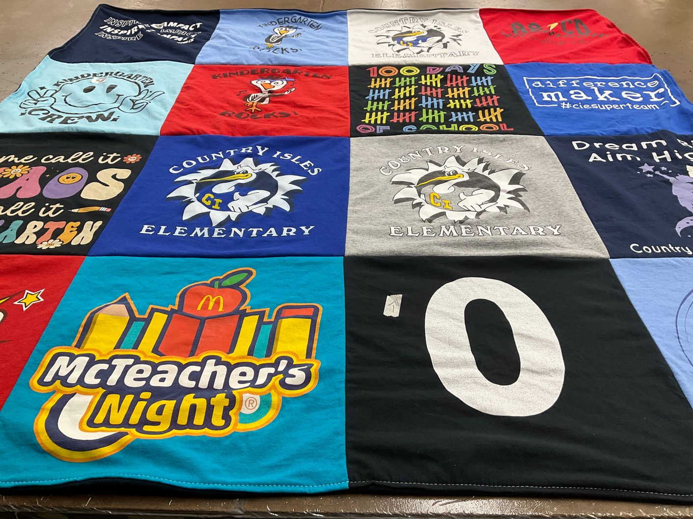 T-shirt quilt from country isles elementary by Heidi from FL