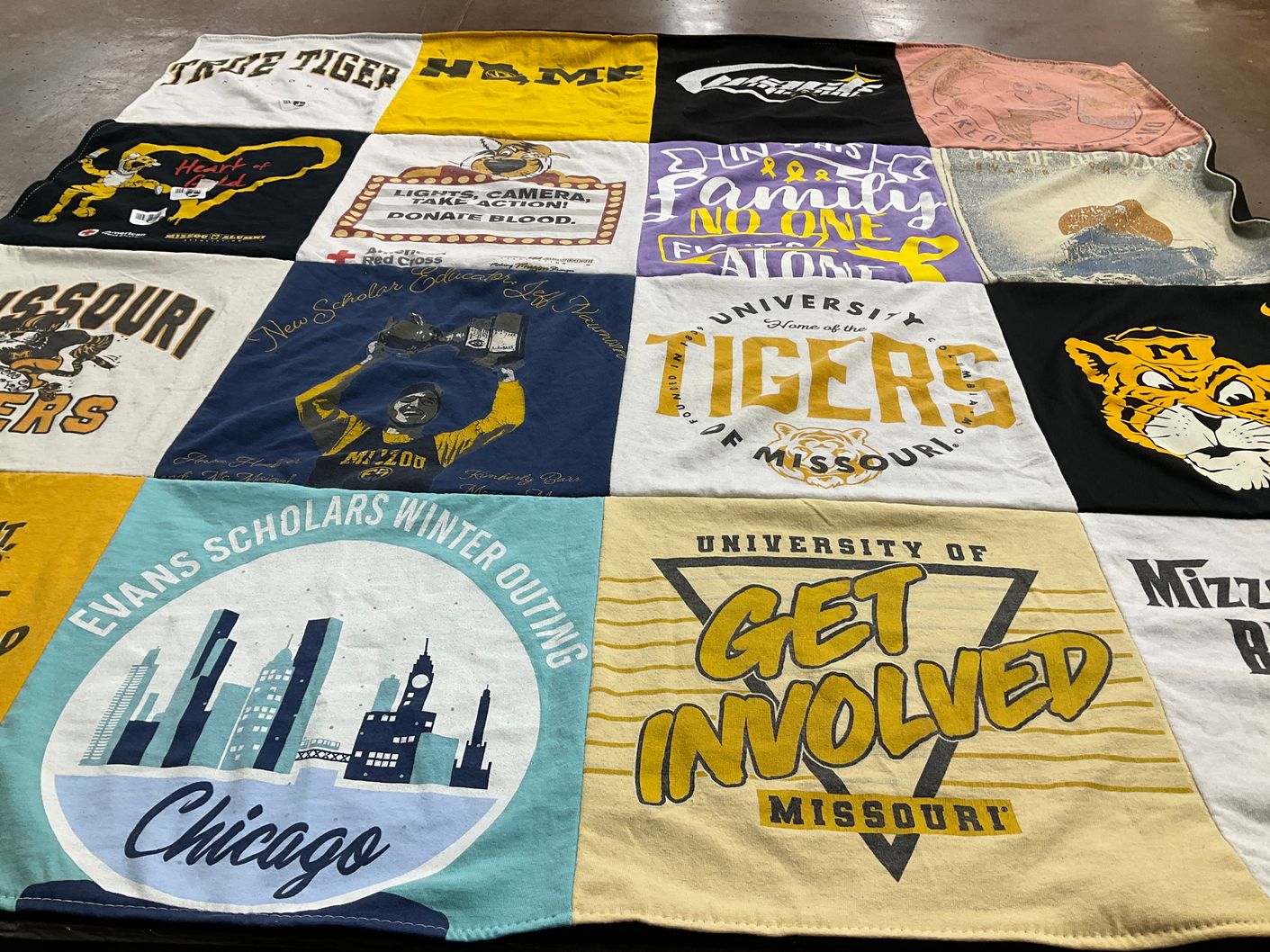 T-shirt quilt featuring missouri tigers by Destiny from IL
