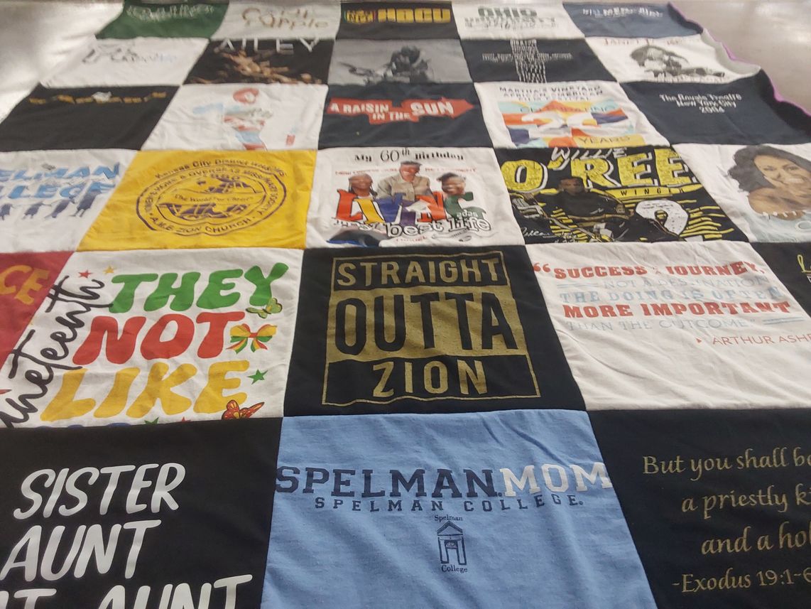 T-shirt quilt from spelman college by Lisa from MO