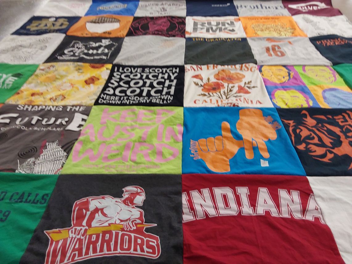 T-shirt quilt featuring golden state warriors by OLGA from TX