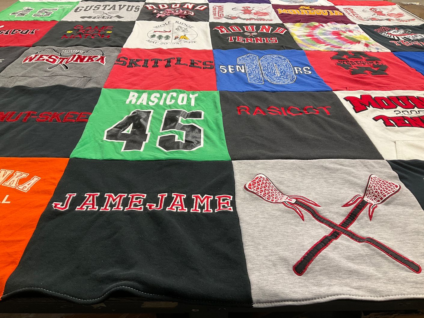 T-shirt quilt from gustavus adolphus college, westonka school district by jodie from MN