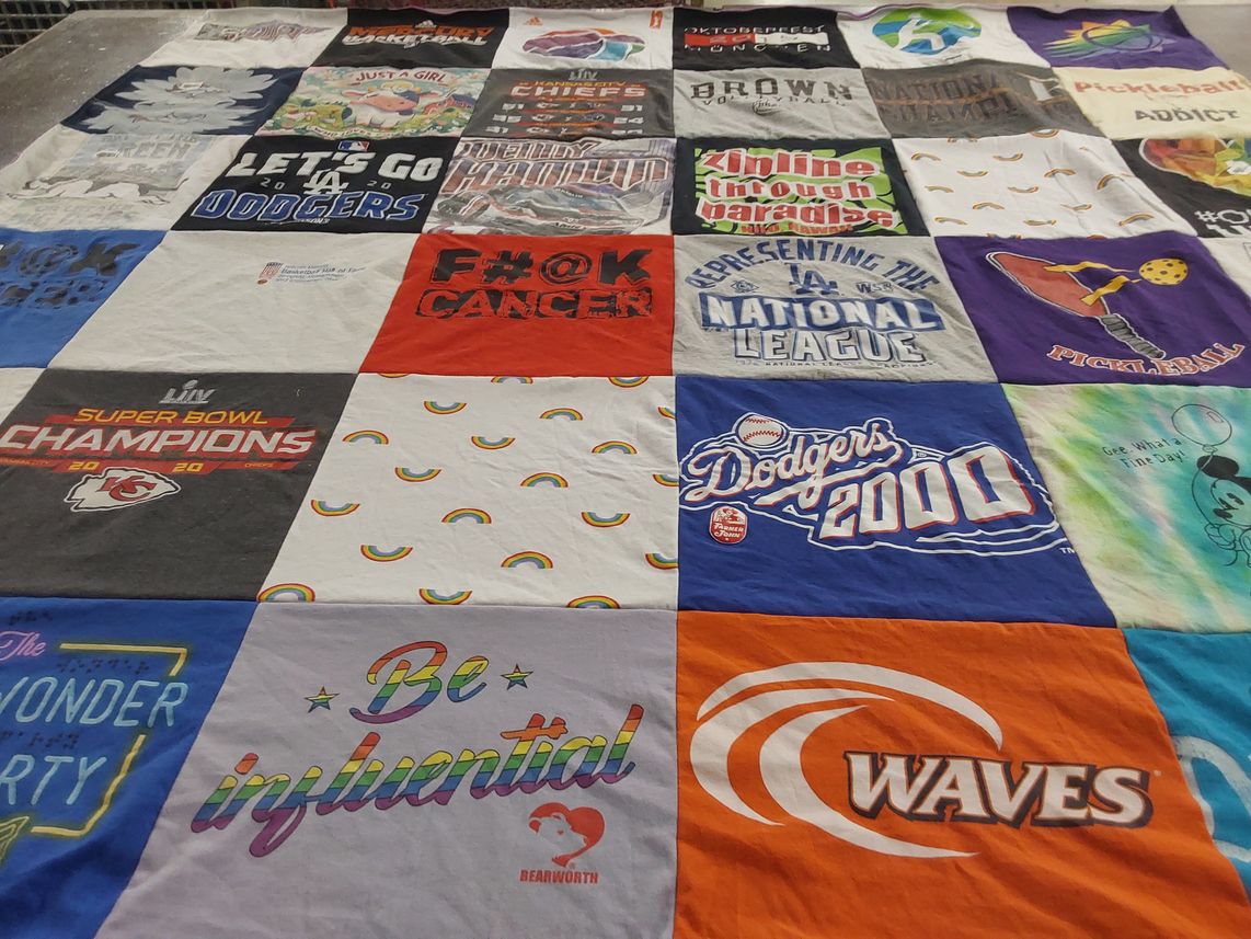 T-shirt quilt featuring los angeles dodgers by Kim from CA
