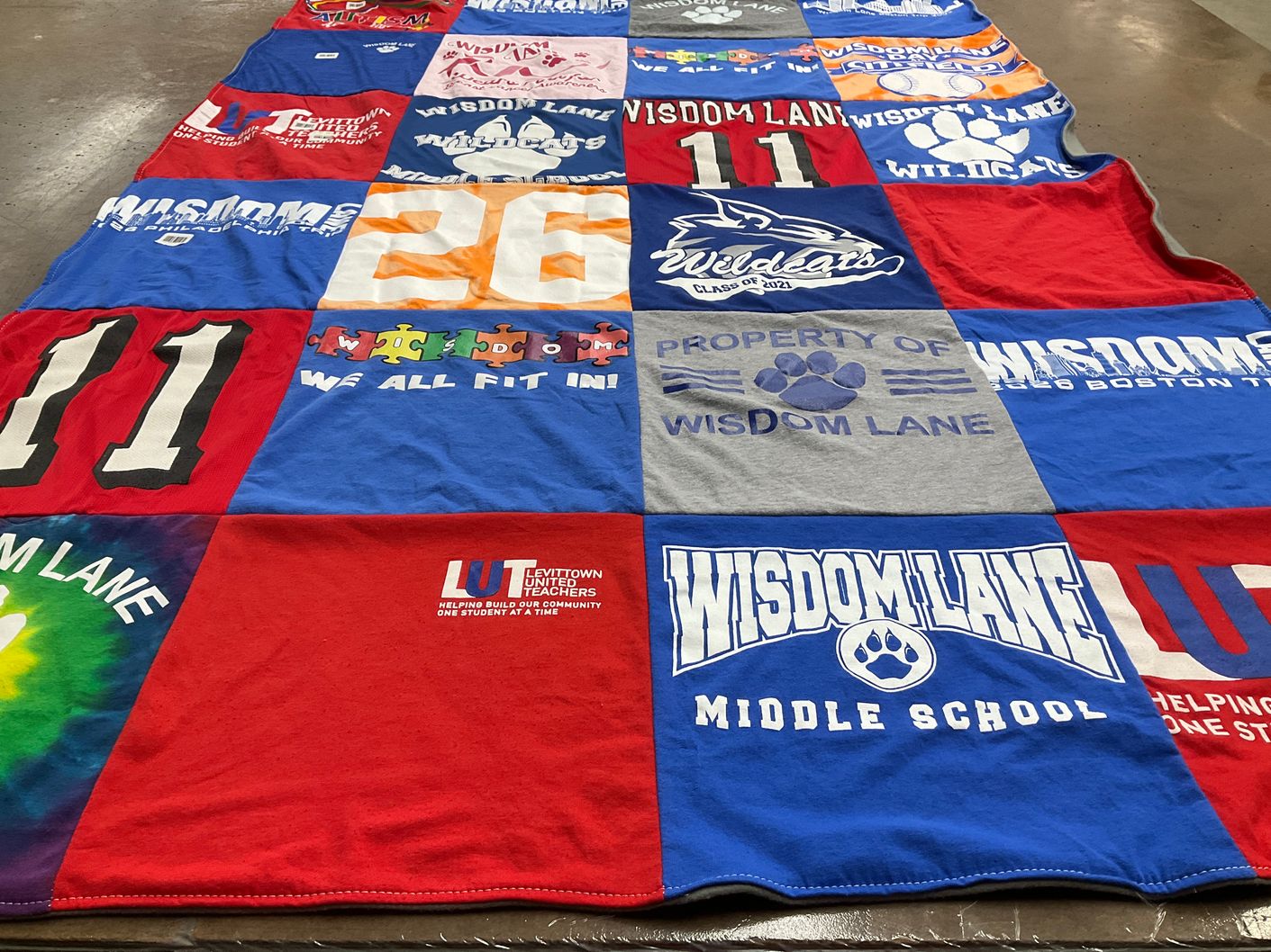 T-shirt quilt from wisdom lane middle school by Kelley from NY