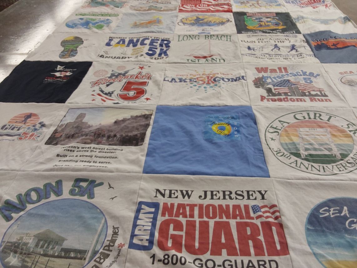 T-shirt quilt from manasquan community college by Rich from NJ