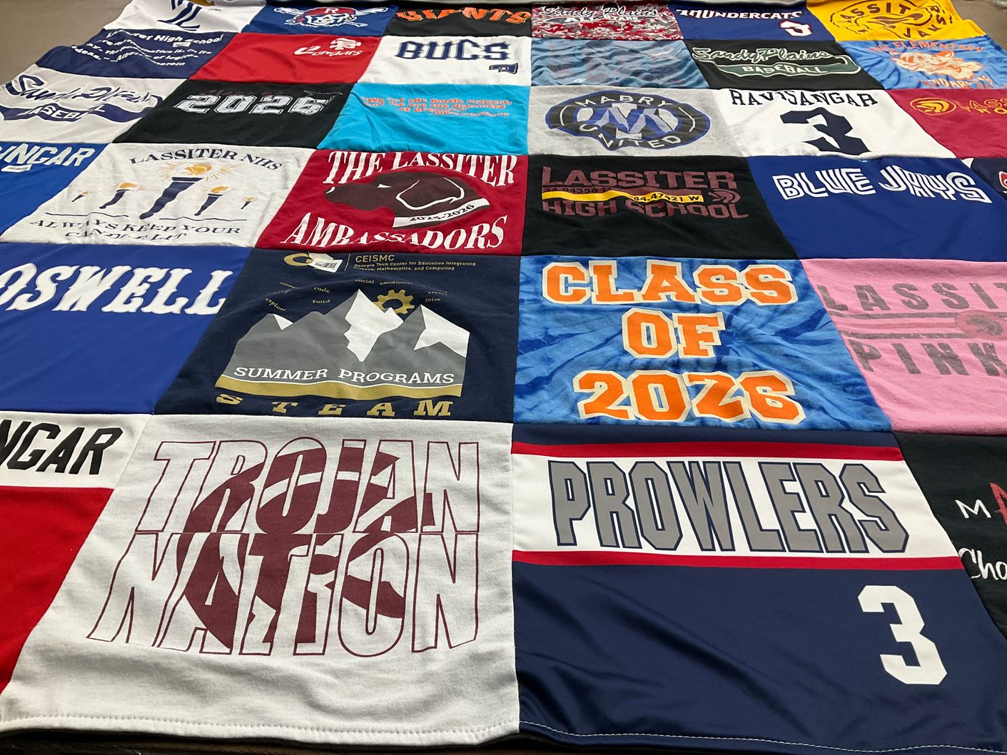 T-shirt quilt featuring lassiter high school, prowlers by Niro from GA