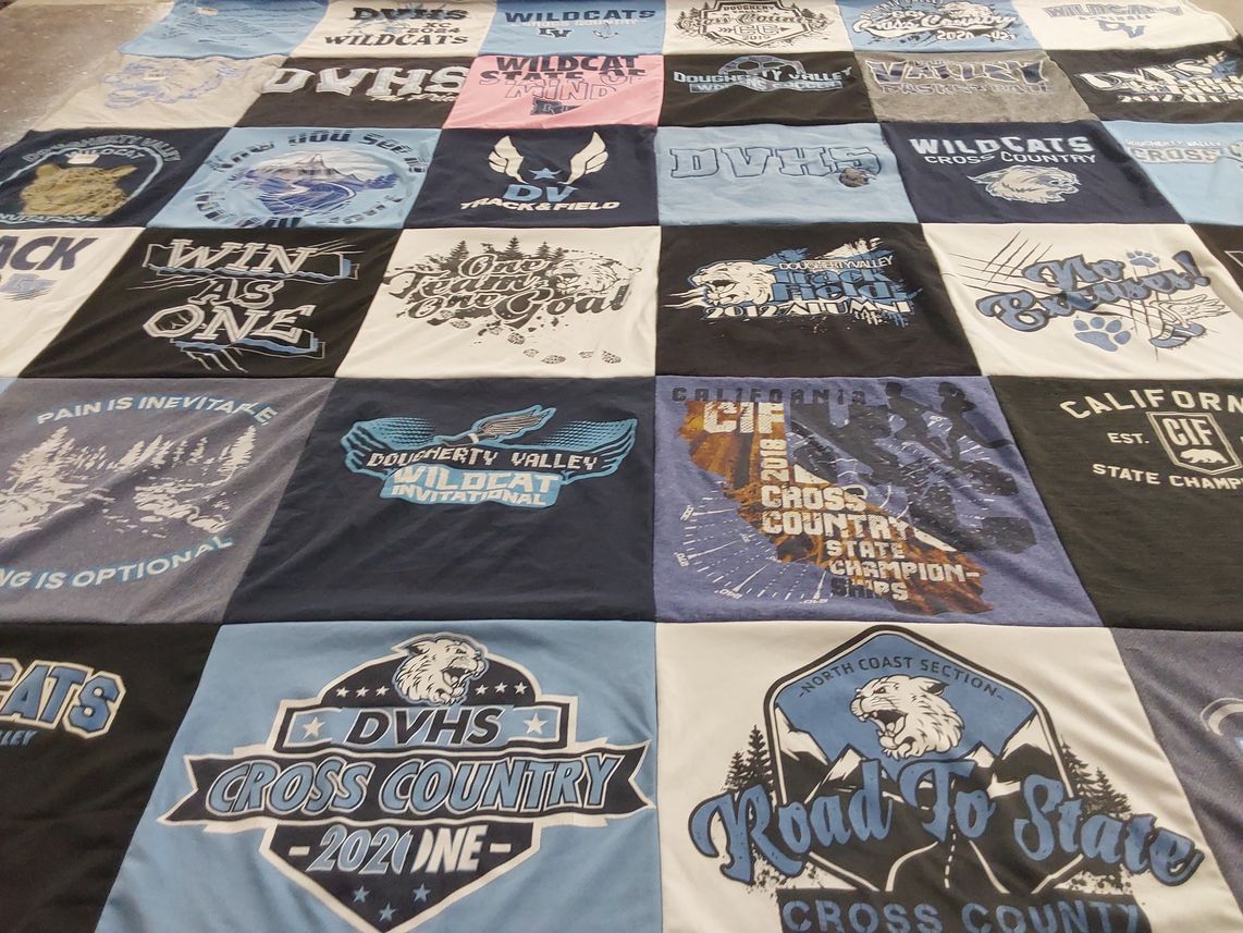 T-shirt quilt featuring dvhs cross country, douglerty valley wildcats by Lauren from CA