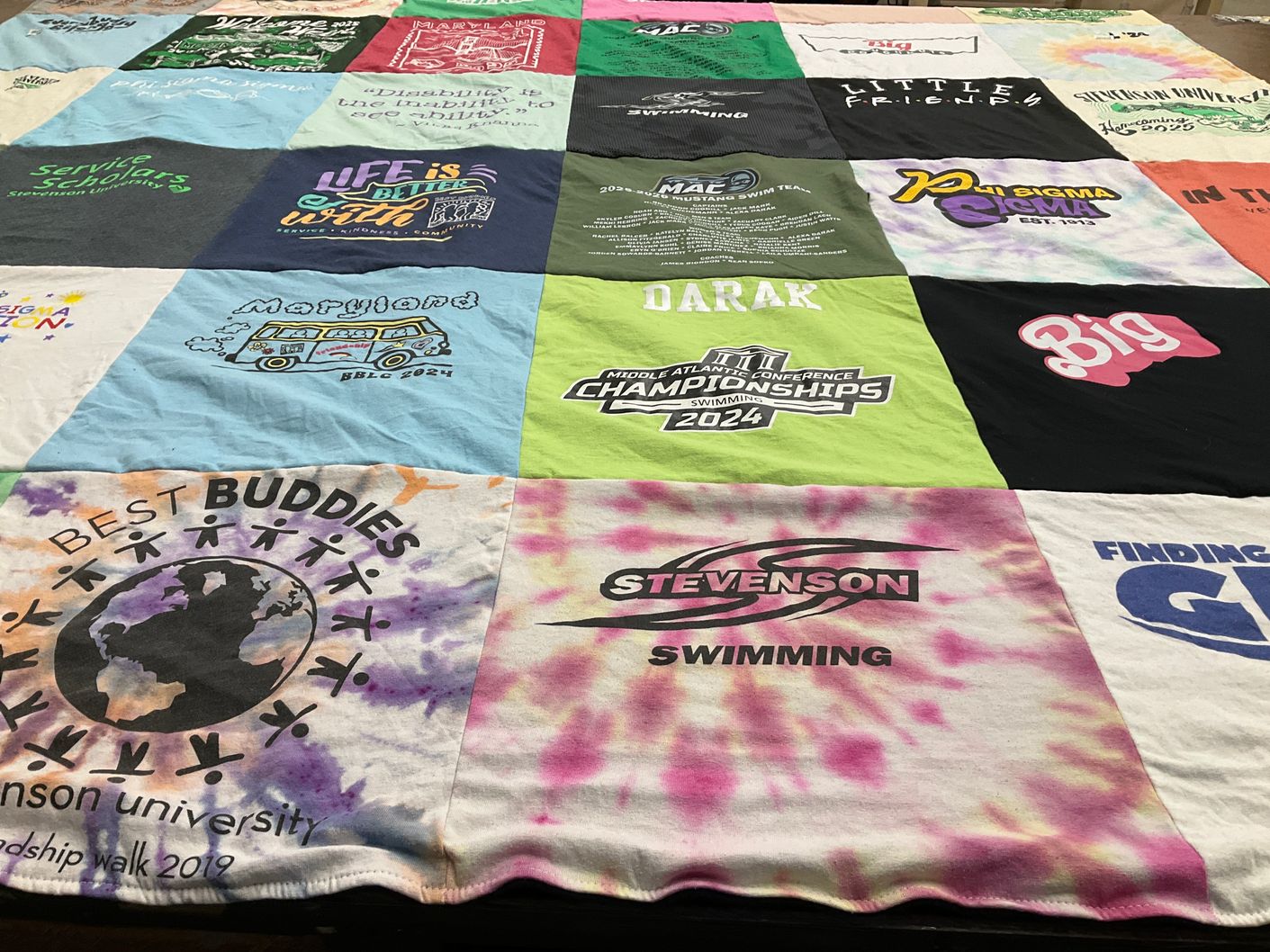 T-shirt quilt from stevenson university by Alexa from CT