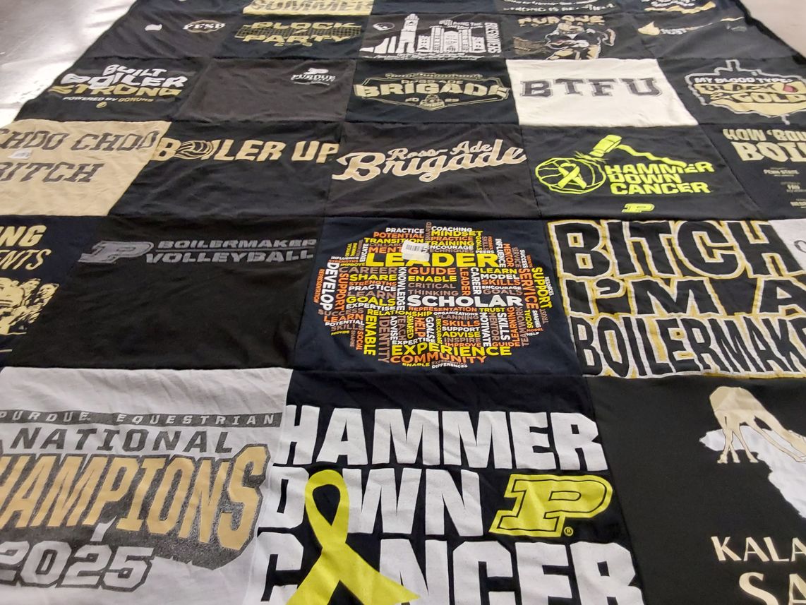 T-shirt quilt featuring purdue university volleyball by Yasmin from MI