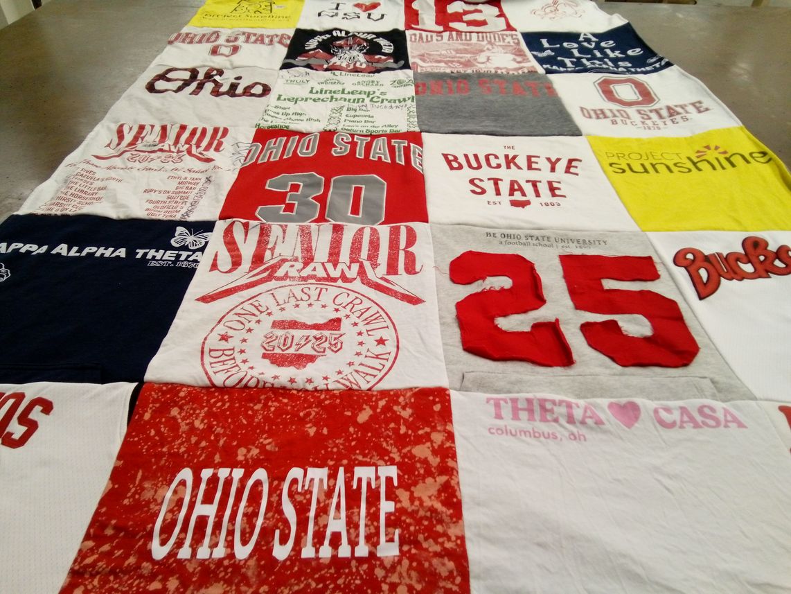 T-shirt quilt featuring ohio state university by sydney from NY