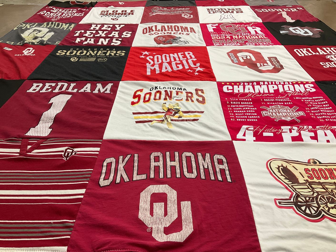 T-shirt quilt featuring oklahoma sooners by Kemily from OK