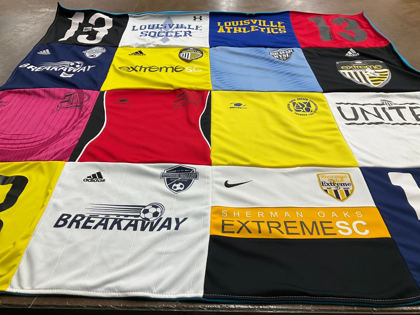 T-shirt quilt featuring louisville athletics, sherman oaks extreme sc by Richard from CA