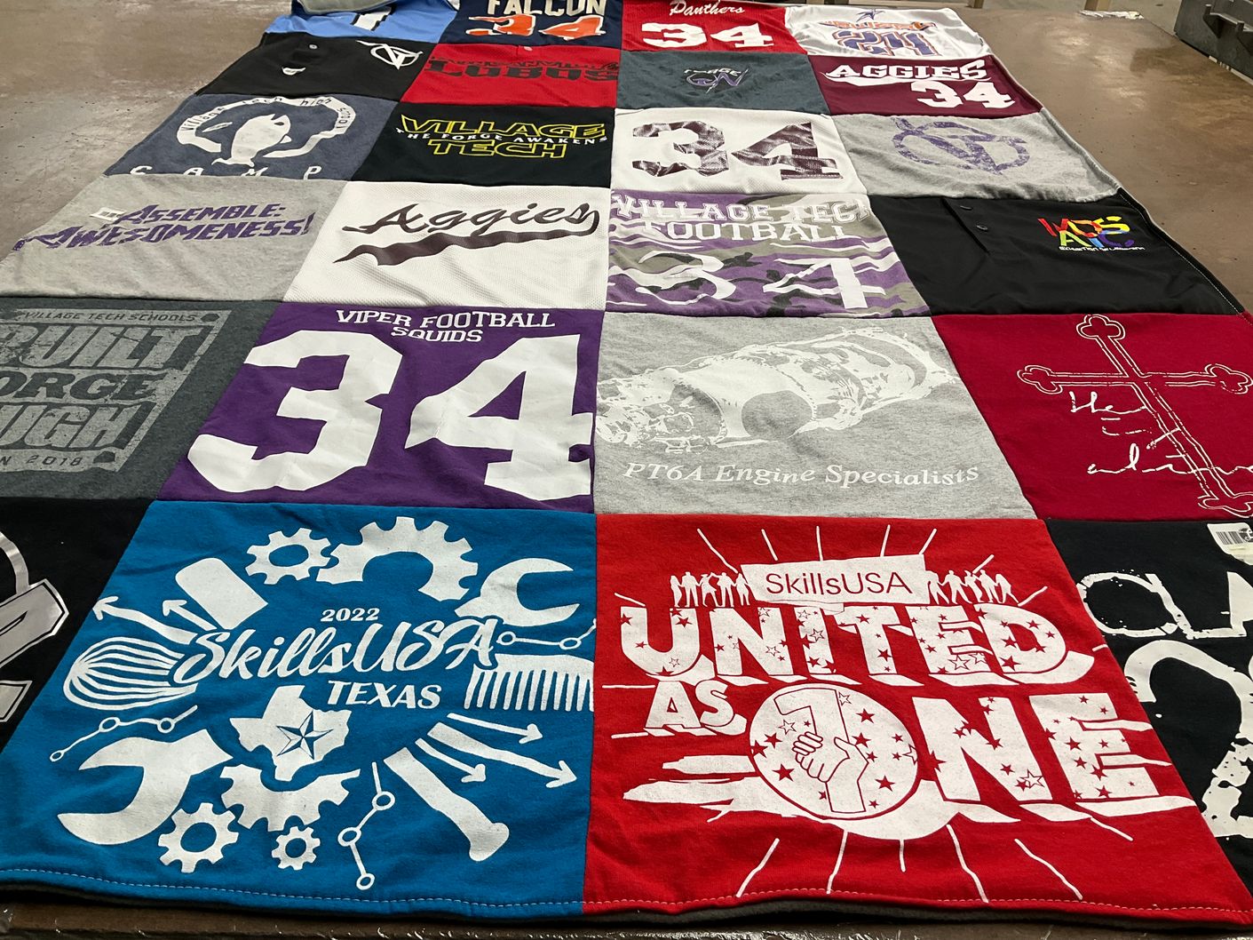 T-shirt quilt featuring viper football by Mayda from TX