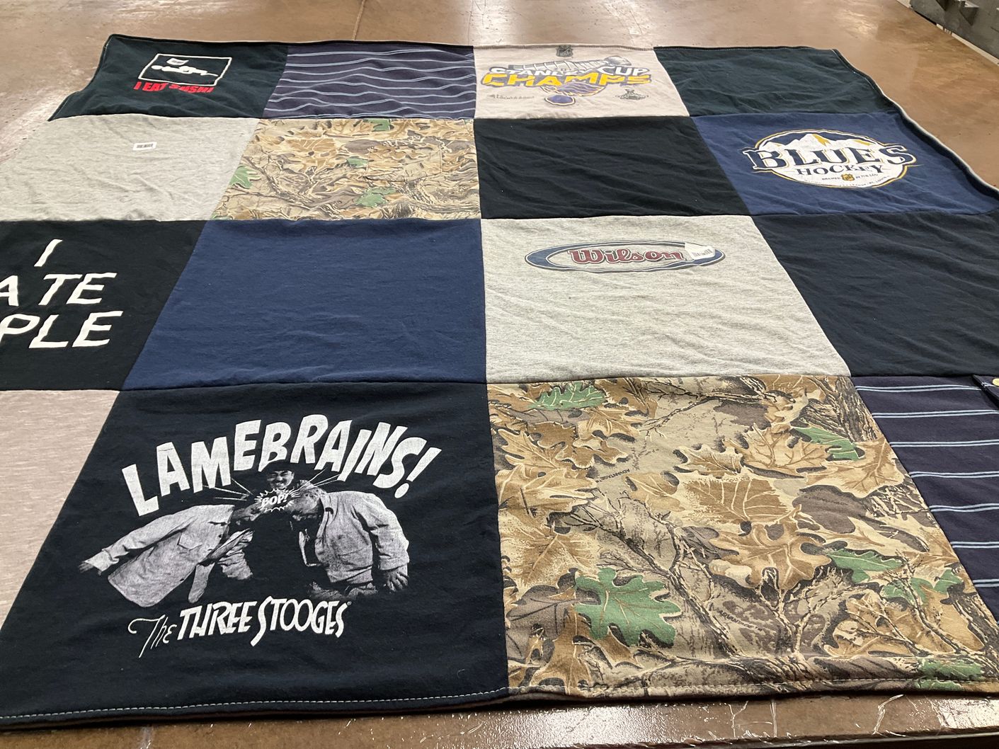 T-shirt quilt featuring st. louis blues hockey by Kimberly from MO