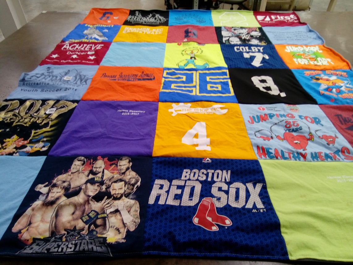 T-shirt quilt featuring boston red sox by Lynn from ME