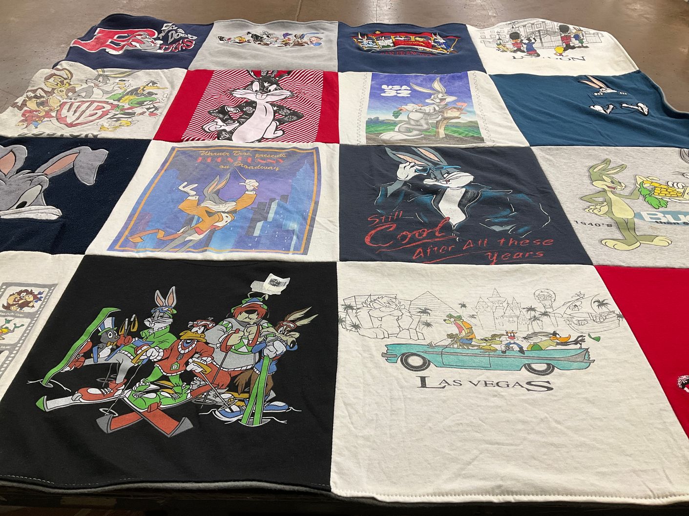 T-shirt quilt with animated characters, cartoons themes by Tamara from WA